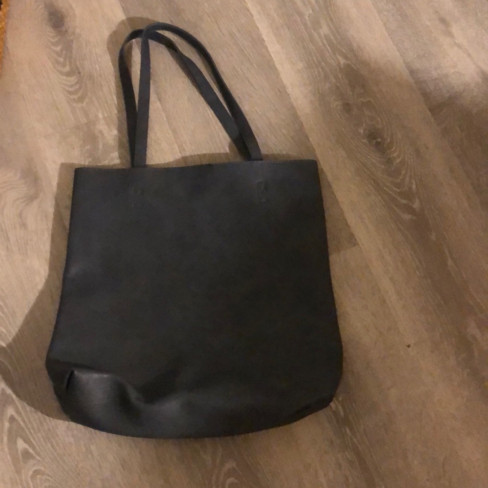 Blue faux leather purse